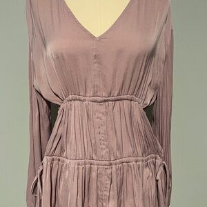 Current Air Silk Lavender Peplum Blouse